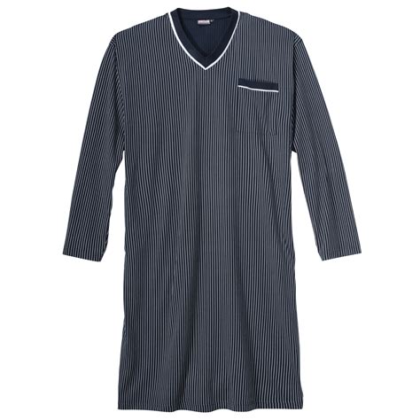 Salvatore adamo)/падает снег (слова и музыка: Übergrößen V-Neck Langarm Nachthemd navy-weiß gestreift Adamo