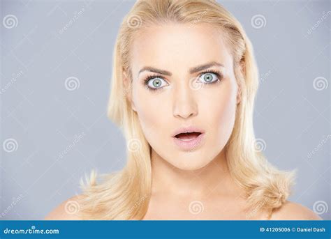 Beautiful Woman With A Shocked Expression Stock Photo Image Of
