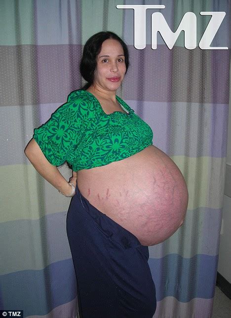 The Mother Of All Baby Bumps Octuplets Mum Bares Her Enormous Stomach Eight Days Before Giving
