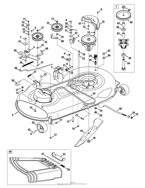 Mtd 13ax791t031 2010 Parts Diagram For Mower Deck 46 Inch