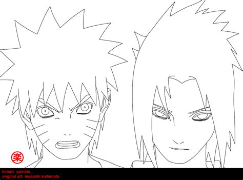 Lineart Naruto Sasuke By Yamadamasato On Deviantart