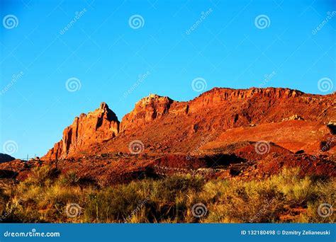 Amazing Spring Sunset In The Nevada Desert Usa Stock Photo Image Of