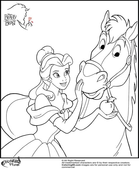 Submit disney princess coloring pages. Disney Princess Belle Coloring Pages | Minister Coloring