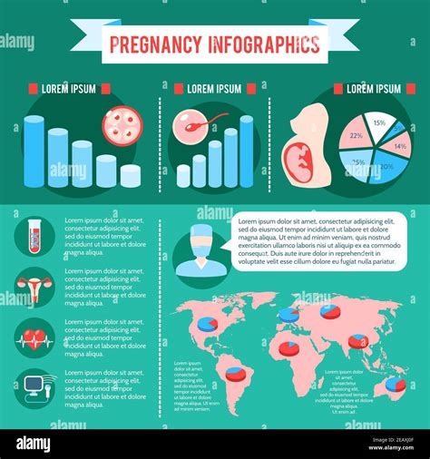 Pregnancy Infographics With Newborn And Baby Delivery Symbols And