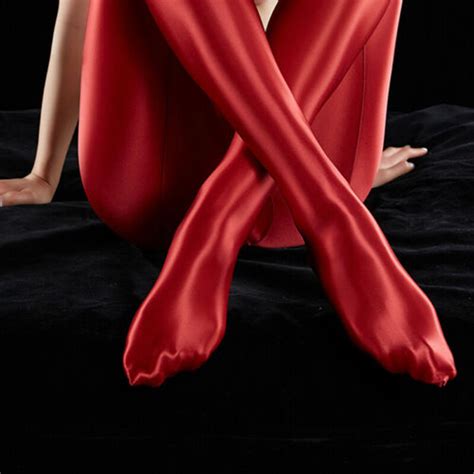 Women Sexy High Waist Tights Shiny Glossy Spandex Stockings Opaque