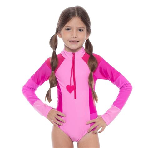 Maiô Body Kids Sofia Rosa Siri Kids Moda Praia Infantil Compre Agora