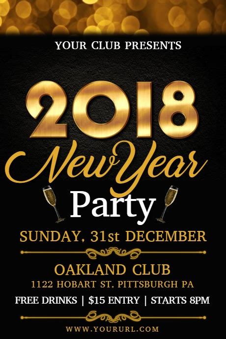 Every flyer template is so easy to use you won't need photoshop or a designer! New Year Party Flyer Template | PosterMyWall