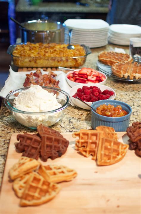 Grown Up Slumber Party Breakfast Party Birthday Party Food Waffle Bar