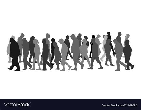 Crowd Walking Silhouette