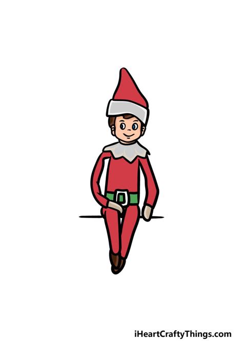 Elf On A Shelf Drawing How To Draw An Elf On A Shelf Step By Step