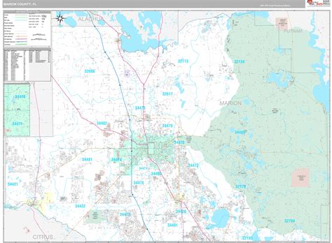 Marion County Fl Wall Map Premium Style By Marketmaps