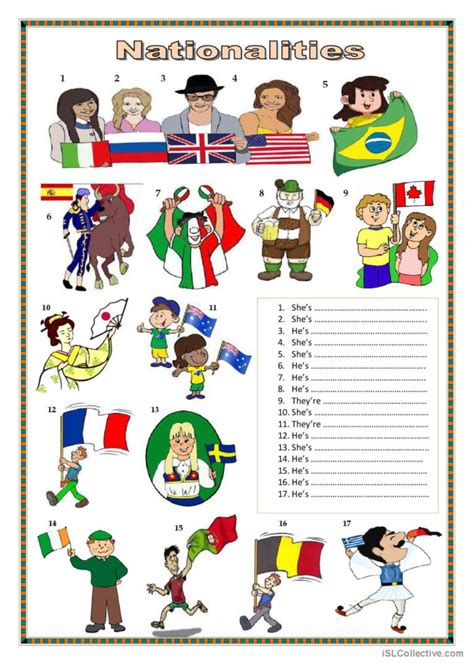 What Nationality Are They English Esl Worksheets Pdf And Doc