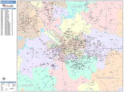 Montgomery Alabama Wall Map Color Cast Style By Marketmaps