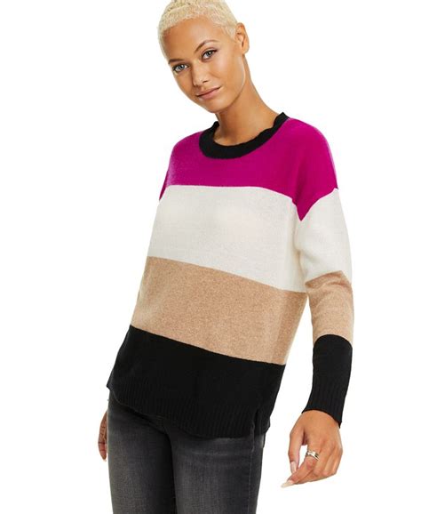 Charter Club Cashmere Colorblocked Oversized Pullover Sweater Created