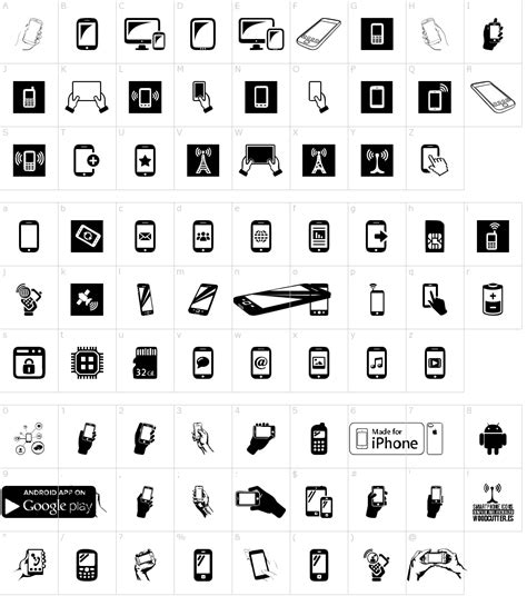 Smartphone Icons Font Download