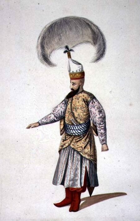 Janissary Officer Ottoman Period French School En Reproduction