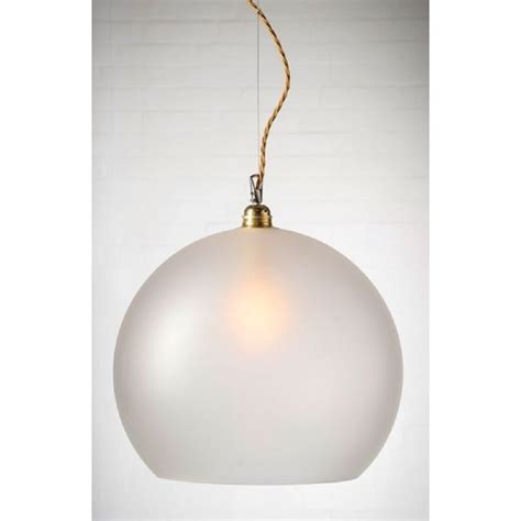 Large Frosted Glass Globe Ceiling Pendant Light Long Drop Gold Cable