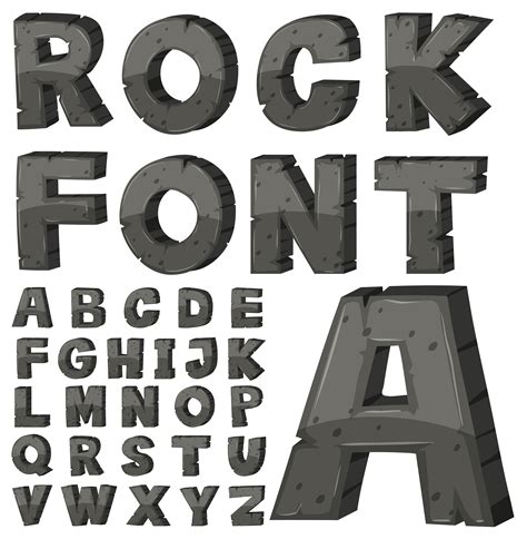 Font Design For English Alphabets With Stone Block 447662 Vector Art At