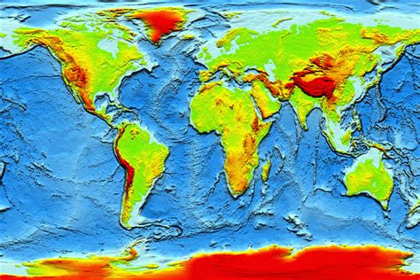 Topography Map Of The World World Map