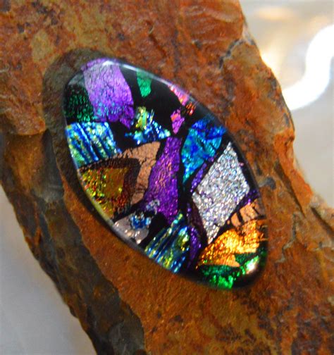 Fused Dichroic Glass Cabochon Colorful Marquise Dichroic Cab For Jewelry Designers In 2020