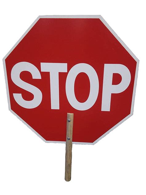 18 Inch Hand Held Stopstop Sign Double Sided Non