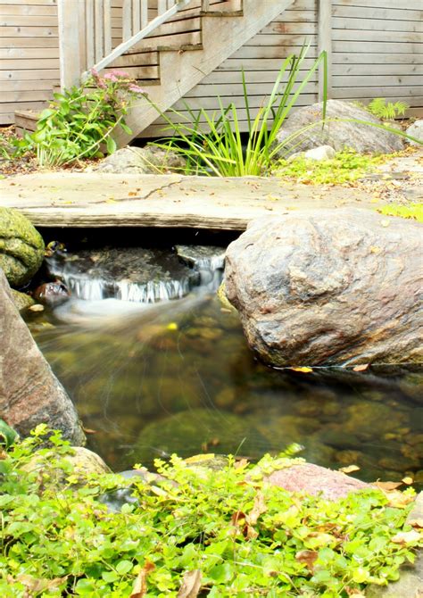 Backyard Stream With Bridge Backyard Stream Fountains Backyard