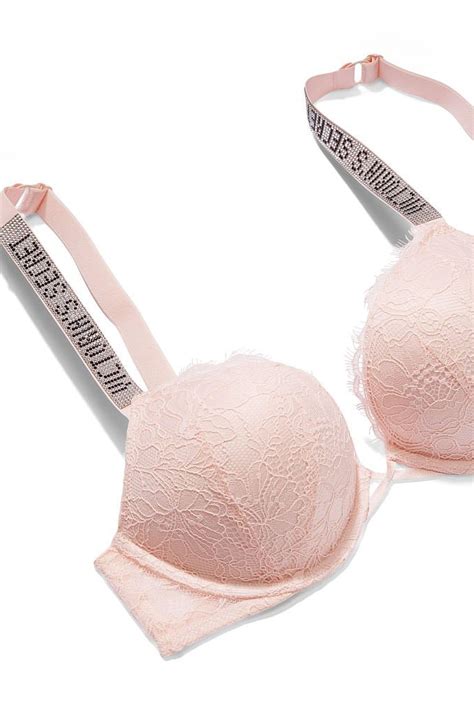 Buy Victorias Secret Purest Pink Bombshell Add 2 Cups Shine Strap Lace