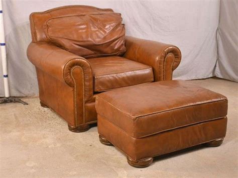 Clayton Marcus Large Leather Armchair With Ottoman 336 2657 Rh Lee