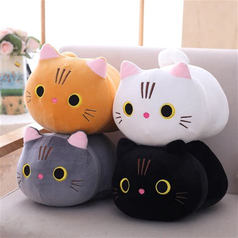 Cat Plush Long Pillow Kitty Plushie Cute Feline Soft Toys Etsy