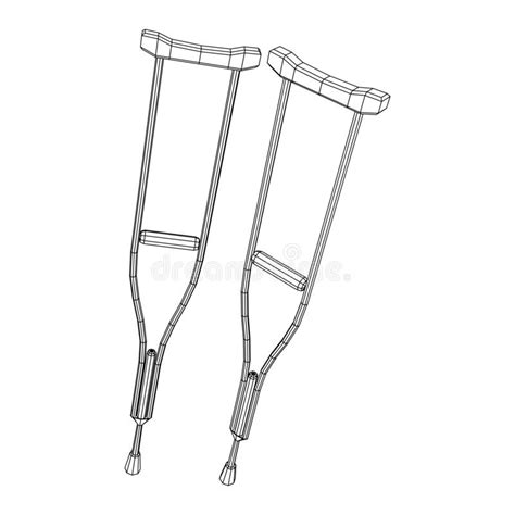 Crutches Medical Walking Sticks For Rehabilitation Of Broken Leg Stock
