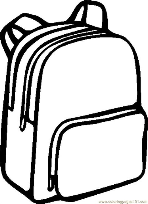 Backpack Clipart Outline Backpack School Bags For Kids Coloring
