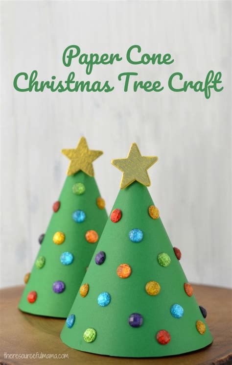 Paper Cone Christmas Tree Craft Template