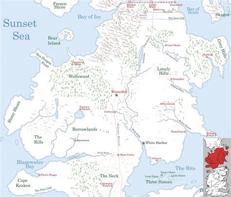The North Map Bear Island King In The North