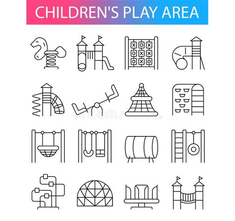 Children S Play Area Icons Set