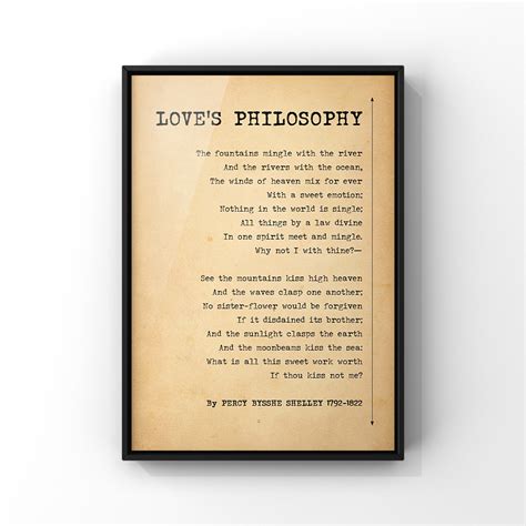 love s philosophy poem by percy shelley poster print etsy uk
