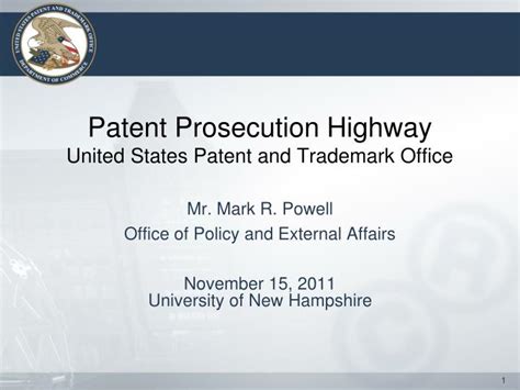 PPT Patent Prosecution Highway United States Patent And Trademark Office PowerPoint