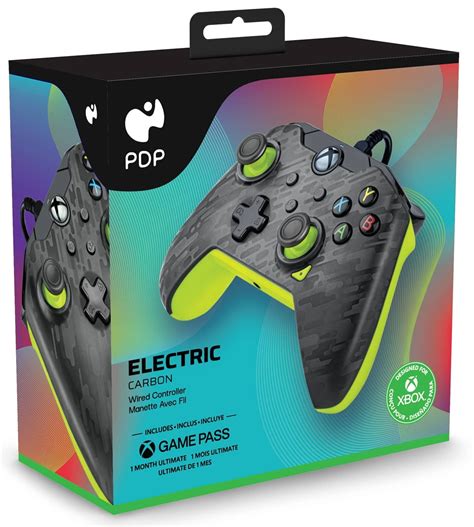 Pdp 049 012 Cmgy Xbox Series X Wired Controller Electric Carbon Wootware