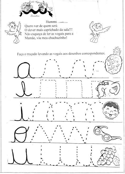 Atividades Com As Vogais Utilizando A Letra Cursiva Maiúscula E 3b0
