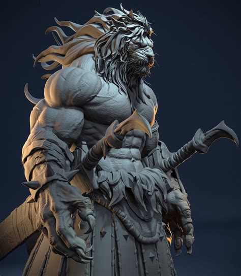 Artstation Lion Warrior Chen Zhe In 2021 Fantasy Character Design