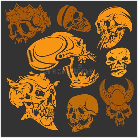 Skulls Vector Set Stock Illustrations 2315 Skulls Vector Set Stock