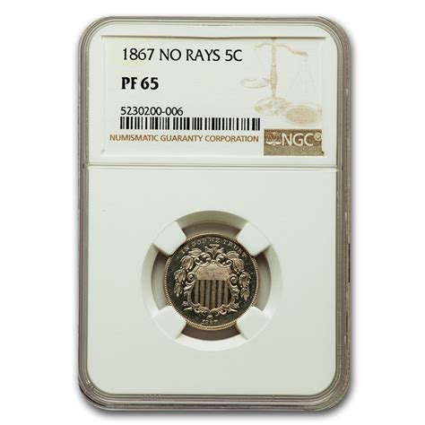Buy 1867 Shield Nickel Pf 65 Ngc No Rays Apmex