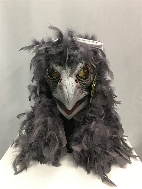 grey bird mask with moving mouth adult the costumery