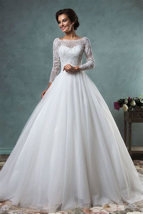 Ethereal Gown Ball Gown Wedding Dresses With Sleeves Ball Gown Scoop