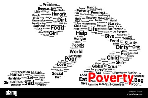 Poverty Word Cloud Shape Concept Stock Photo Alamy