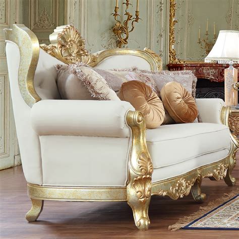 Hd 93630 Homey Design Living Room Set Victorian Style Metallic Antique
