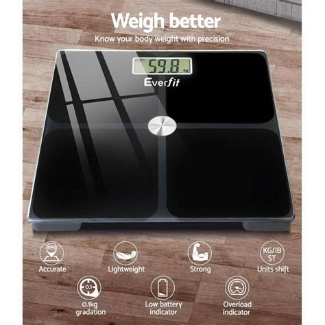 Everfit Body Fat Bathroom Scale Weighing Tracker Gym 180kg Woolworths