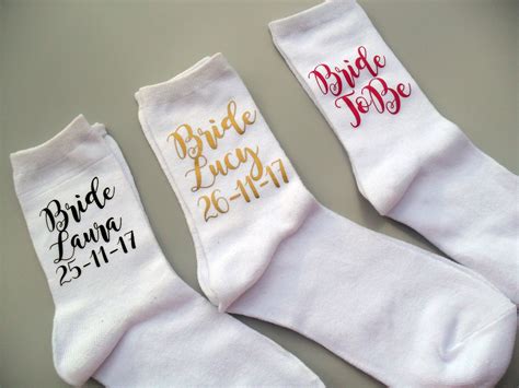 Bride Socks Bride To Be White Bride Socks Wedding T Personalised