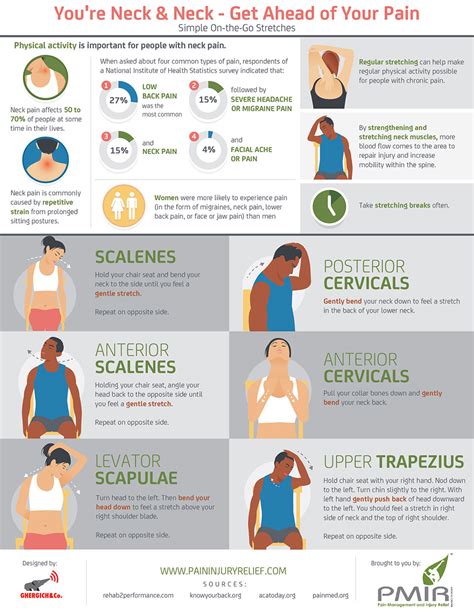 Stretches For Neck Pain Infographic Fitness Gizmos