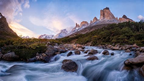 Free Wallpapers South America Chile Patagonia Mountain Andes River Feed