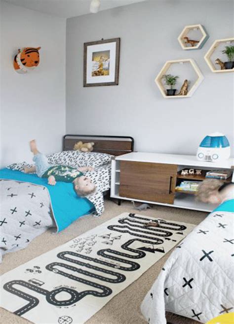 Adventure Kids Themed Bedroom With Hexagon Shelves Homemydesign